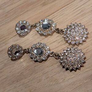 Elegant Silver Crystal Drop Earrings